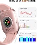 Smart Watch for Women Men- Answer/Make Call, Fitness Step Tracker Watch with Sleep Monitor/Activity Counter/110+ Sport Mode, Smartwatch for Andriod iPhone iOS Compatible (Modern, Pink, 1.83)