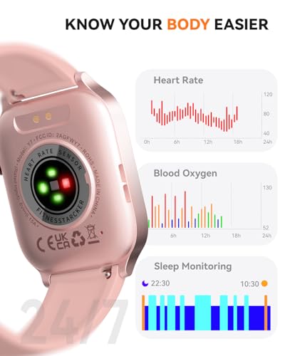 Smart Watch for Women Men- Answer/Make Call, Fitness Step Tracker Watch with Sleep Monitor/Activity Counter/110+ Sport Mode, Smartwatch for Andriod iPhone iOS Compatible (Modern, Pink, 1.83) - Image 5