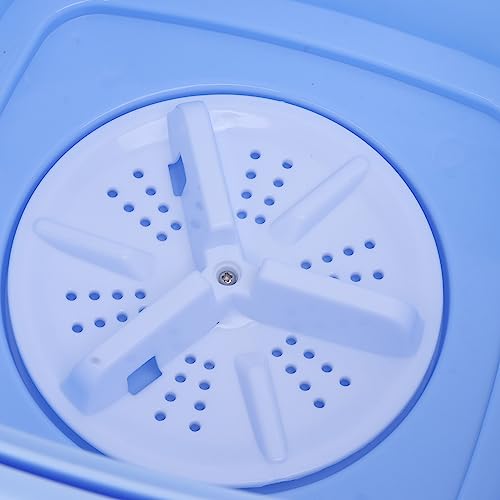 Tnfeeon Faltbare Tragbare Mini-Waschmaschine mit Hochgeschwindigkeitsmotor für Wohnmobilreisen und Wohnungswäsche (Blau)