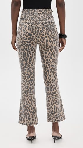 Good American Women's Good Standard Kick Flare Leopard Jeans3