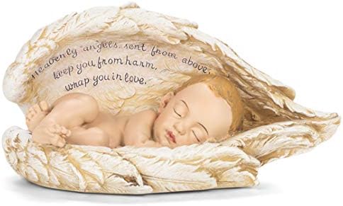 Joseph Studio Sleeping Baby Wrapped in Angel Wings Figurine