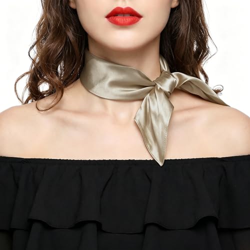 Soie de mûrier foulard carré ZLYC 54 cm couleur avoine pour vos tenues de bureau et sorties