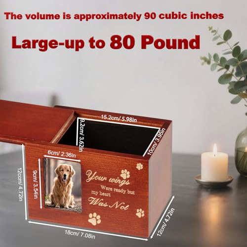 QMoveltyF Wood Pet Urns for Dog or Cat Ashes Sets, Pet Cremation Urns by QMoveltyF - Used condition - Image 4