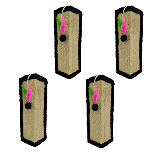 Protetor de Canto sofá ou cama box arranhador brinquedo para gatos 4 unidades (Preto)