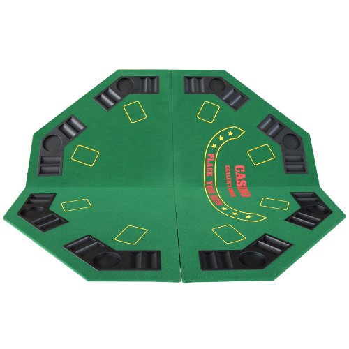 Ids Poker 48" Folding Blackjack Texas Holdem Octagon Poker Table Top Green With Carrying Bag #TOP3
