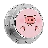 Netter Schwein-Cartoon Küchentimer Eieruhr Küchentimer, Kurzzeitwecker Magnetisch Edelstahl, Ideal Zum Kochen, Studieren Usw