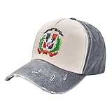 kwqdozf stemma della repubblica dominicana, cappellini da baseball in denim - cappellini da camionista vintage rosso scuro