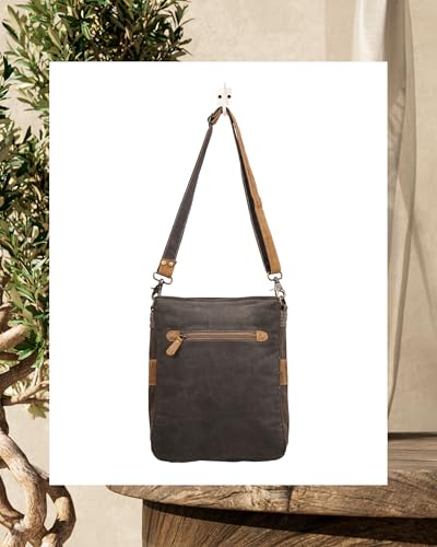 Myra Bag Blossom Print Upcycled Canvas & Leather Shoulder Bag 7