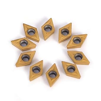 CNC Carbide Insert, 10pcs Diamond Shape CNC Carbide Tips Inserts Blade Cutter Lathe Turning Tool With Box DCMT070204-HM YBC251