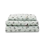 Berkshire Peanuts® Sheet Set Twin Size - 3 Pieces,Cute Character Snoopy Printed Soft Microfiber Bed Sheets,Mini Snoopy & Woodstock New Flower and Bees Sage
