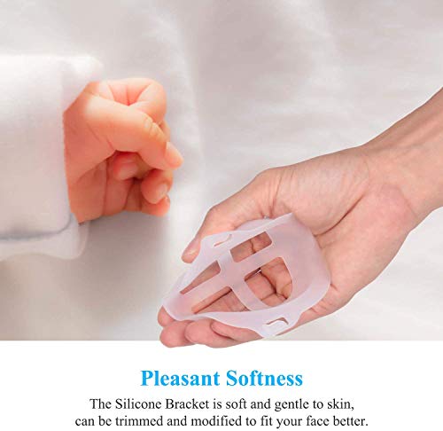 Labato 3D Bracket Mask Insert Breathe Cup For Breathing Room, Silicone Mask Guard Face Mask Frame Cool Mask Cups Under Mask, Turtle Mask Spacer Nose Mouth Shield Mask Accessories For All Masks, 5Pcs #TOP4