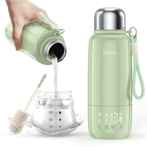 Portable Bottle Warmer for Travel - 3Min Fast Heating of Breast Milk and Formula, 36W Fast Charge, 17 Ounces Large Capacity, Baby Bottle Warmer On The Go for Outdoor Airplane and Car
