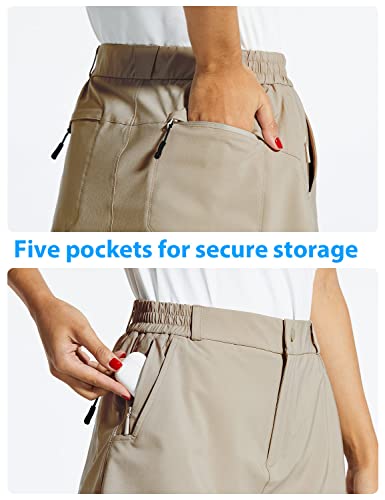 Baleaf Women's 18" Skorts Skirts Casual Knee Length Long Golf Skorts With Pockets Quick Dry Skirts Summer Khaki L #TOP3
