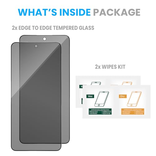 Image of ArmourPro Privacy Tempered Glass Screen Protector Compatible for OPPO F31 Pro Plus (6.79 Inch) with Edge-to-Edge Protection Coverage and Easy Installation kit (Pack of 2)