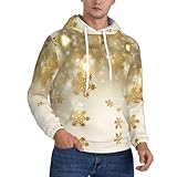 Tissu 100 % polyester : fabriqué à partir de 100 % polyester de haute qualité (tissu polaire japonais), ce sweat à capuche imprimé de Noël en soie dorée offre un confort et une durabilité exceptionnels, parfait pour un usage quotidien.