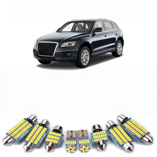SECDRPOQA Kit de 16 Luces LED de Lectura Interior para Audi Q5 8RB (2008, 2009, 2010, 2011, 2012, 2013-2019)