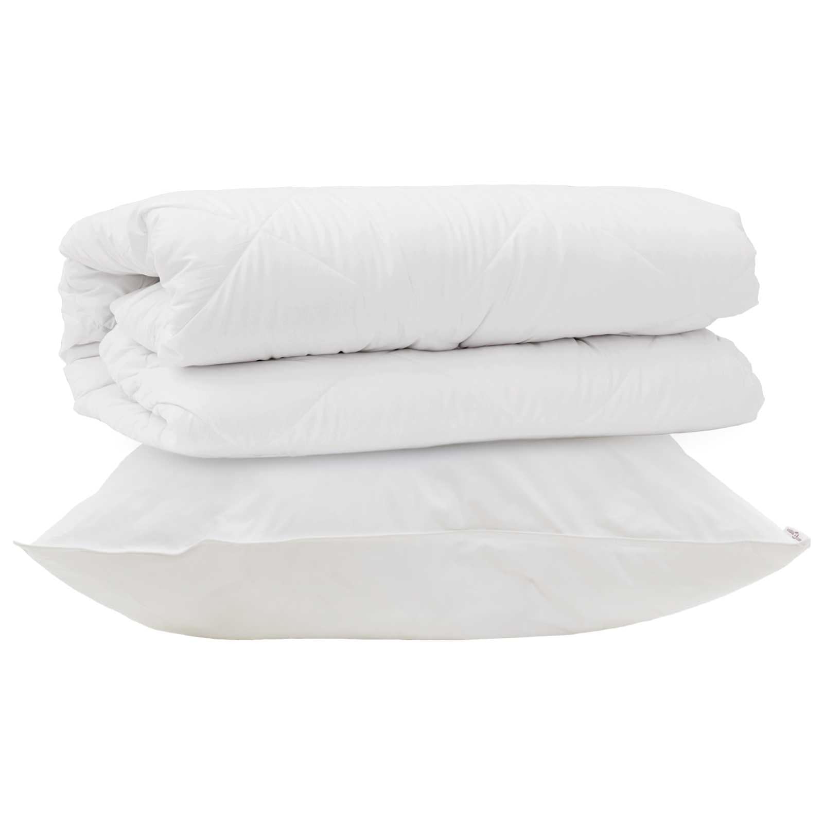 Set di Piumoni con Cuscino 2 PCS Bianco Microfibra