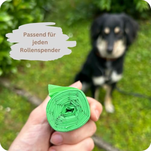 PooPick Hundekotbeutel biologisch abbaubar aus Maisstärke – plastikfrei & reißfest – 120 Hundekotbeutel auf Rolle