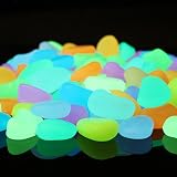 120pcs Glow in The Dark Fish Tank Aquarium Pebbles,Rocks, Fish Tank Gravel Rocks, Glowing Pebbles Lu