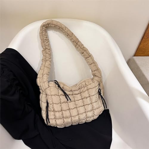 Puffer Quilted Shoulder Bags Purse Cloud Puffy Crescent Tote Bag Designer Nylon Hobos Padded Crossbody Bag for Women2