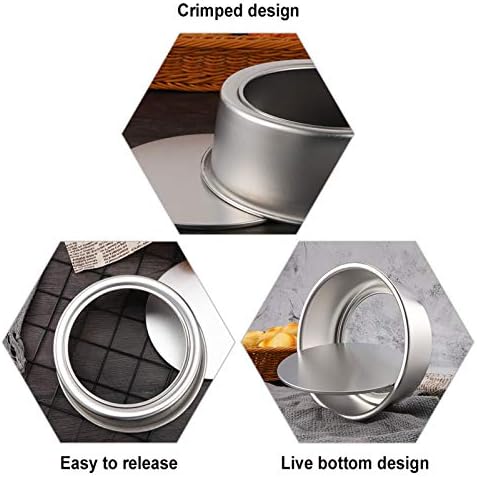 FRIUSATE 4 Pack 6-Inch Cake Tin, Non-Stick Deep Aluminum Round Cake Pan with Removable Bottom, Baking Pan for Wedding/Birthday/Christmas, Cake Baking Round Cake Tin Set with Loose Base