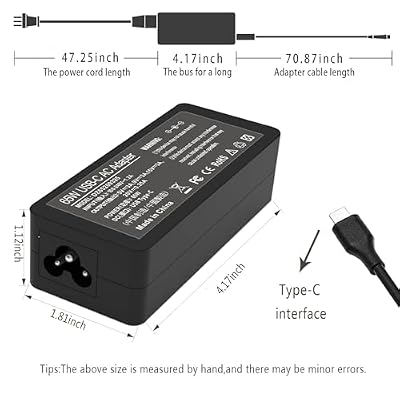 65W 45W USB C Laptop Power Replacement Adapter Charger for Lenovo Chromebook/Yoga/ThinkPad/HP Chromebook/Dell Laptop USB Type C Power Adapter