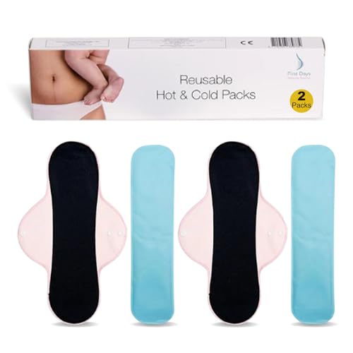 First Days Maternity - Reusable Hot & Cold Packs (2) for Postpartum Recovery, Episiotomy Relief, Haemorrhoids, Bruising and More. Warm and Cool Therapy