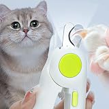 anshuke sacapuntas para patas de perros y gatos luz LED para tijeras para patas de perros y gatos con lima de uñas y protección contra salpicaduras para mascotas pequeñas y medianas (verde)