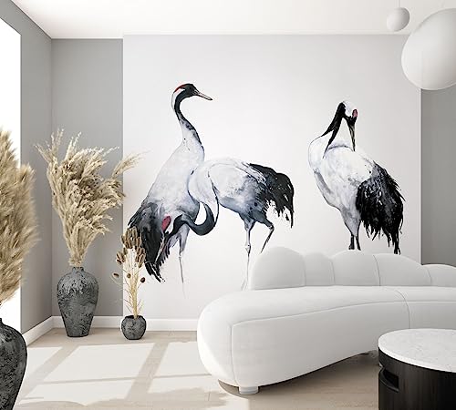 Tapete Grau Illustration Storch Fototapete
