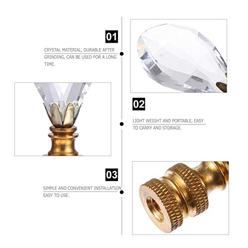 Mobestech 2Pcs Lâmpada de Cristal Haste de Cortina Finial Cortina de Diamante Cortina Tiebacks Ganch