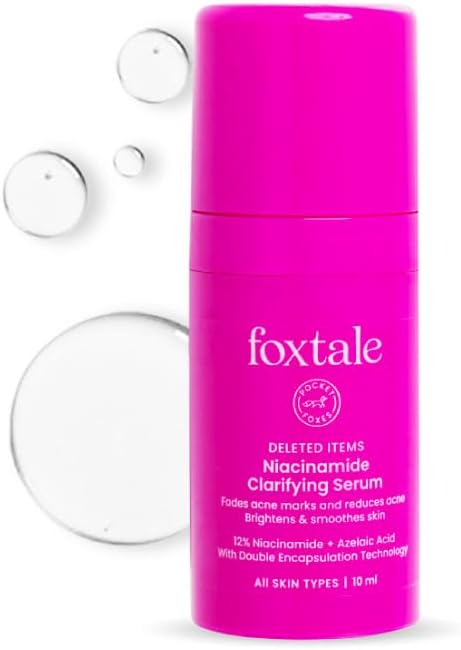 Foxtale 12% Niacinamide Face Serum with Azelaic Acid for Oil Control & Brightening | Reduces Acne, Blemishes & Acne Marks | Brightens & Smoothens Skin | Face Serum for Women & Men | 10 ml