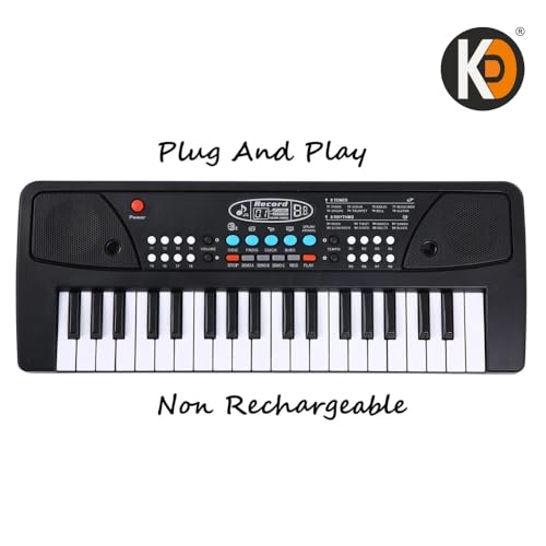 Image of K D Piano Keyboard for Kids with Mic | Music Keyboard Piano, 37 Keys, 8 Rhythms, 8 Tones, 6 Demos, Song Record & Play, Musical Toys, Birthday Gift for Kids - Boys & Girls