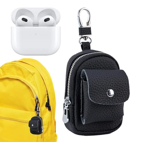 Mini mochila monedero de piel sintética con llavero para tarjetas y dinero