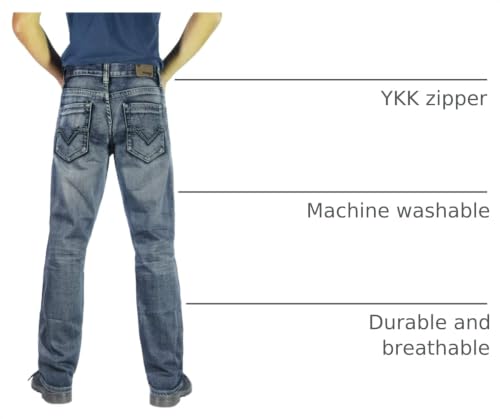 Image of Flypaper Men's Fashion Bootcut Blue Jeans Regular Fit Mens Work Pants