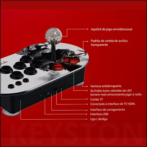 Arcade Vídeo Game Fliperama 64 bit Retro Emulador HDMI Clássico 3500 Jogos 2 Controles Hdmi, Baixe J