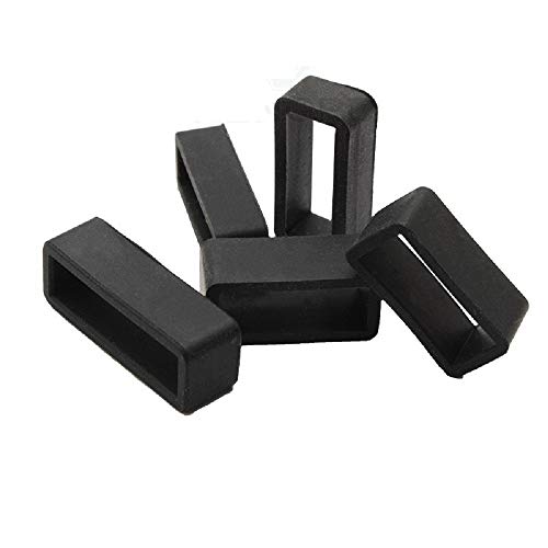 10x Size 20mm Black Rubber Replacement Keeper Watch Band/Strap Loop for Men Women