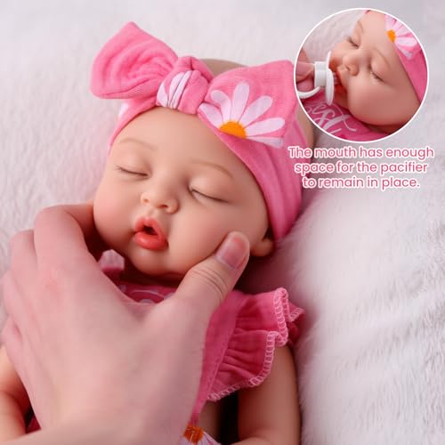BABESIDE Silicone Baby Doll - 16 Inch Reborn Baby Dolls Silicone Full Body, Anatomically Correct Realistic Newborn Baby Girl Doll, 4 lb Real Life Baby Doll with Feeding Kit & Gift Box for Kids Age 3+ - Image 5