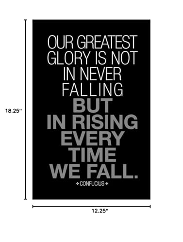 Image of Laminated Confucius Poster Motivational Inspirational Famous Quote Our Greatest Glory Affirmation Sayings Poster Dry Erase Wall Art 12x18