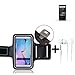 Produktbild TOP SET Kompatibel Mit Blackberry KEYone Black Edition Neopren Jogging Armband Sportarmband Oberarmband Kompatibel Mit Blackberry KEYone Black Edition Schwarz Mit Reflektor Streifen + Ohrstöpsel.