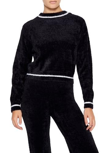 Forever 21 Women's Two-Tone Fuzzy Knit Sweater