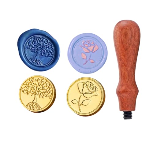 Sinete para lacre de cera + 2 Carimbos Metálicos (clichê) + 100 ceras - Convites, Scrapbook, Confeit