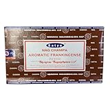 Satya Nag Champa & Frankincense - Varillas de incienso - Armonía espiritual y alivio del estrés, enrolladas a mano, 240 varillas (12 x 20)
