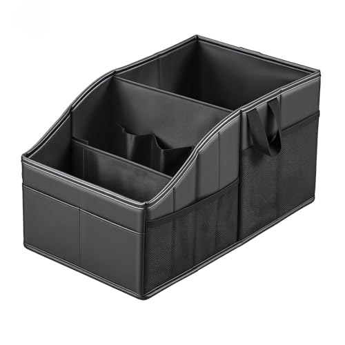 WHHMK Car Storage, Sturdy Leather Car Backseat Organizers, Support Up to 33 LB of Weight Automotive Front Seat Organizer, Floor Organizer and Storage Used for SUV Truck Toy Snack Water Bottle Holder