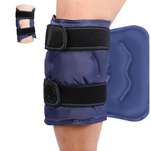 Poche de Glace Réutilisable, compresses glacées réutilisables sac de glace réutilisable pour genou avec thérapie par Compresses froides et chaudes, pour les gonflements, arthrite, bleu marine