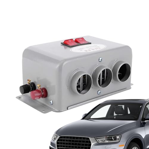 Calentador de coche – Calor ajustable, ventilador de 12 V 24 V con 3 niveles de temperatura, calentador de parabrisas de automóvil y diseño portátil compacto, accesorio de automóvil para camión, RV