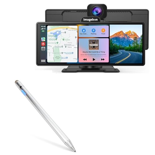 BoxWave Stylus Pen Compatible with Imagebon Wireless Apple Carplay & Android Auto (9.3 in) - AccuPoint Active Stylus, Electronic Stylus with Ultra Fine Tip - Metallic Silver