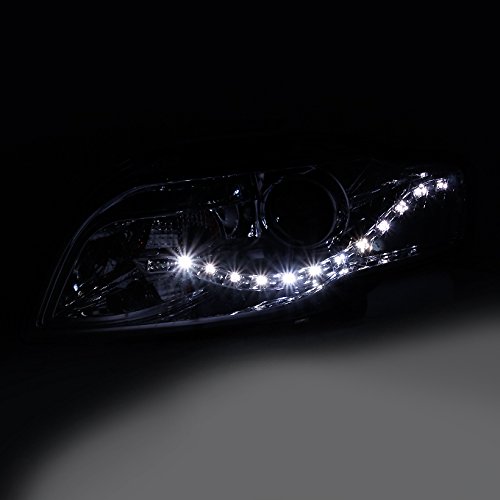 AKKON - For 2006-2008 Audi A4 4 Door Sedan Wagon DRL LED Projector Halogen Type Headlights Replacement Pair - Thumbnail 4