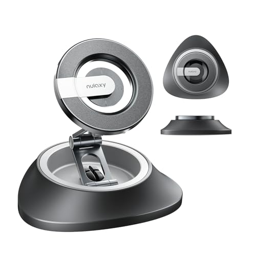 Nulaxy Magnetic Car Phone Mount for Dashboard with Foldable Rotating Base