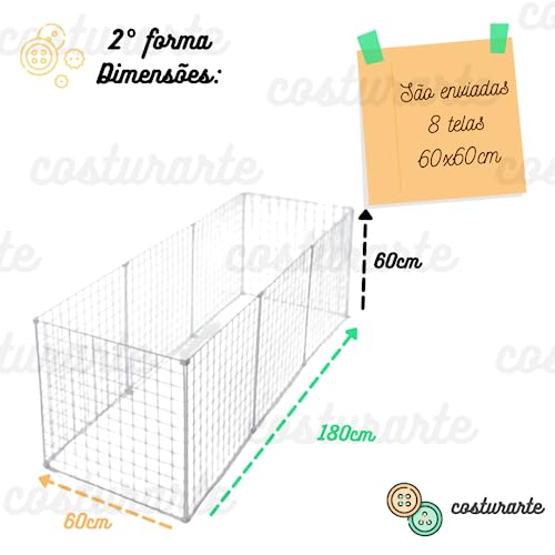 Cercadinho Cachorro,Porquinho Da Índia 120 cm (comprimento) x 120 cm (largura) x 60 cm (altura) Cone