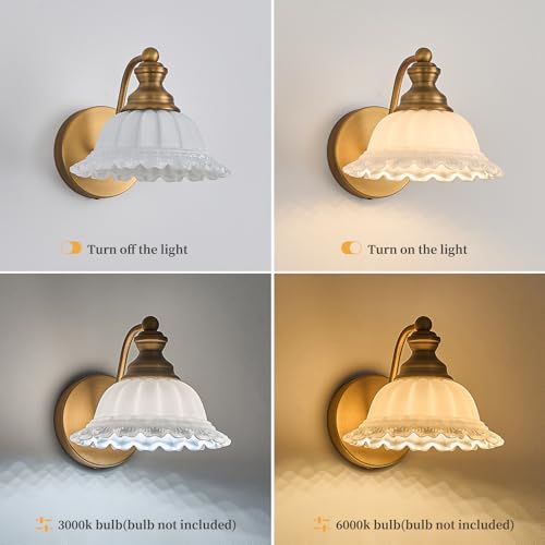 Image of XIEDUN Vanity Light Brass Wall Sconces Vintage Bathroom Sconces